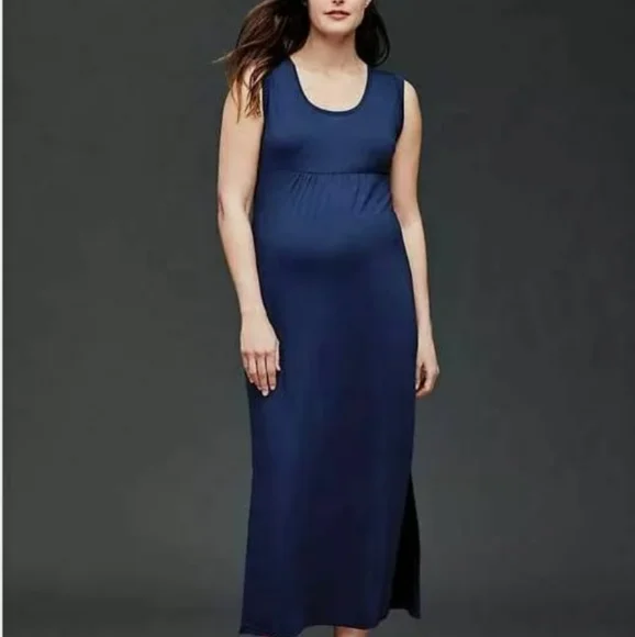 chinese dress ladies GAP Women's Maternity Ribbed Maxi Dress, True Black, XL : Buy Online at  Best Price in KSA main image 1